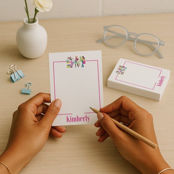 Glam Shopping Girls Thank You Note Cards for Online Resellers - Picture 4 of 5